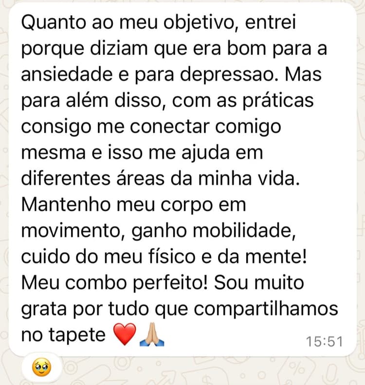 WhatsApp testimonial from francine soares